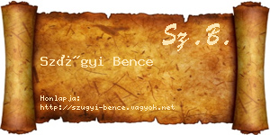 Szügyi Bence névjegykártya